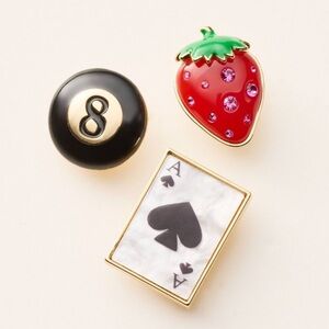 Kate Spade NY X Target Limited Edition 3pk Mixed Novelty Pin Set